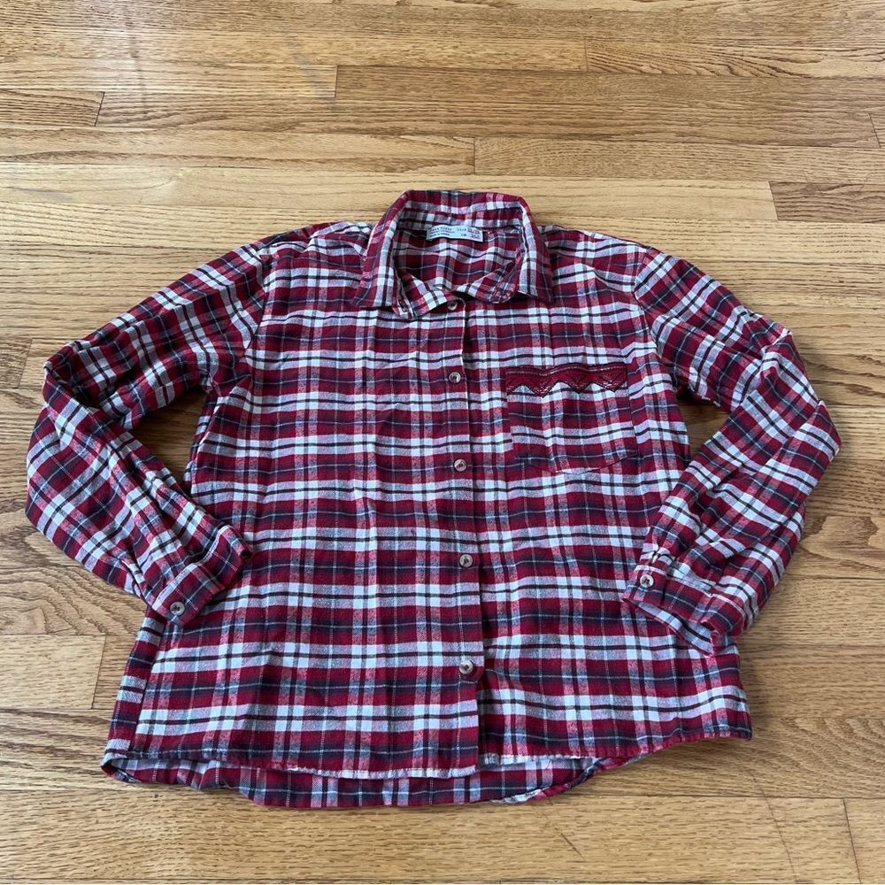 Zara Girls Casual Collection Plaid BackâDetail Button down shirt - 11/12